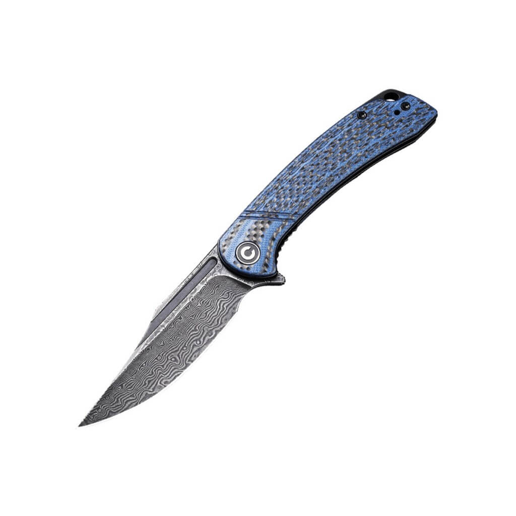 Civivi Dogma Flipper Knife Layered Blue G10 and Carbon Fiber Handle