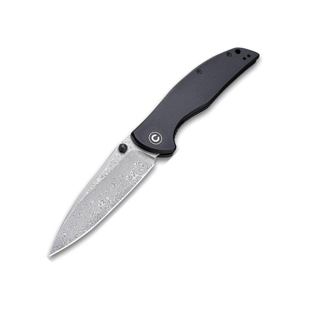 Civivi Governor Thumb Stud Knife Black G10 Handle Damascus